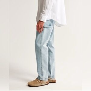 Abercrombie Fitch Carpenter Jeans Men’s 38x32 Light Wash Loose Baggy Vintage